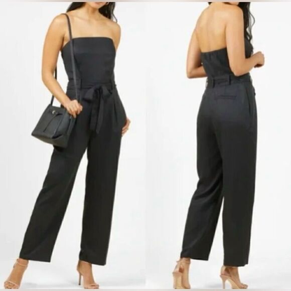 Outerknown Black Ronan Strapless Tencel Jumpsuit - Picture 1 of 13